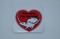 Aufkleber - Ein Herz für Ratten
